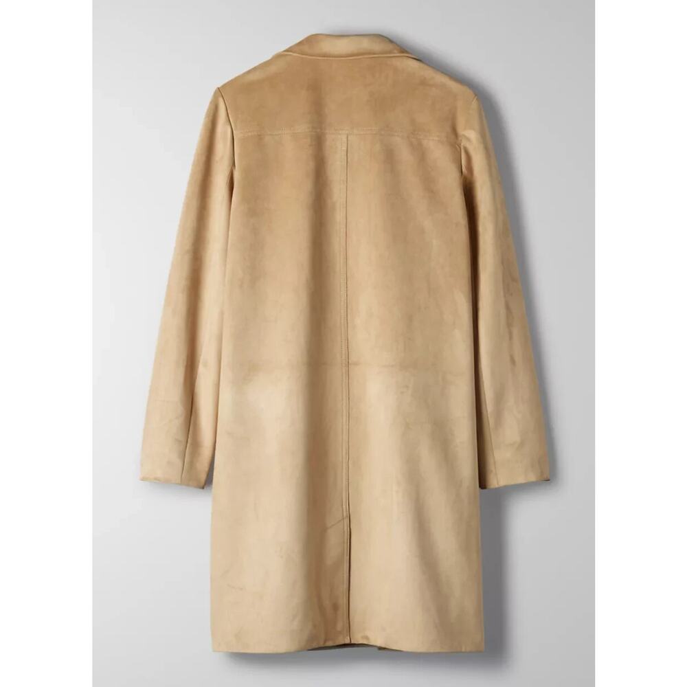 Babaton x Aritzia Callahan Jacket Open Front Vegan Suede Tan Camel Women's Small - Picture 9 of 15